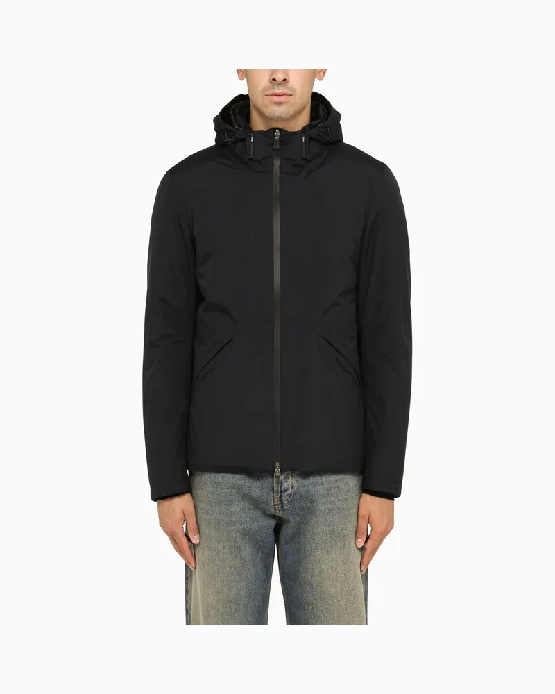 Herno Blauer gefütterter Parka aus Nylon Blau