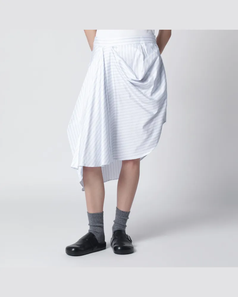 J.W.Anderson Weißer drapierter asymmetrischer Rock mit Streifen 