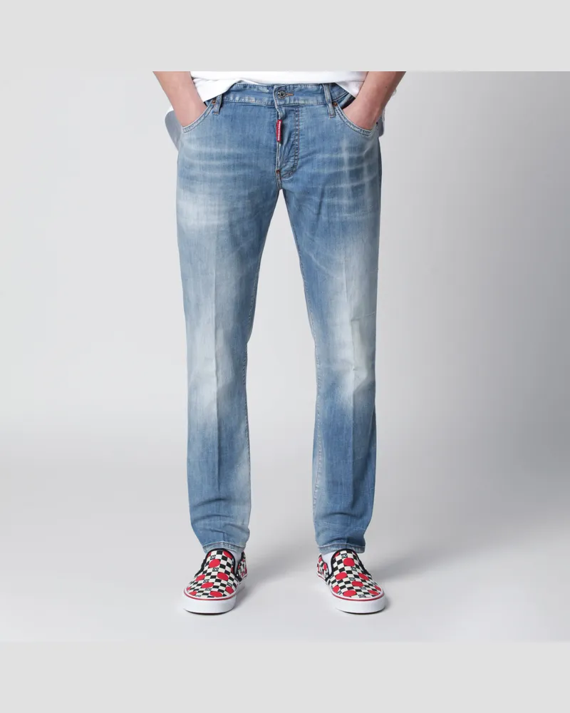 Dsquared2 Skater-Jeans in hellblauem Stretch-Denim Blue
