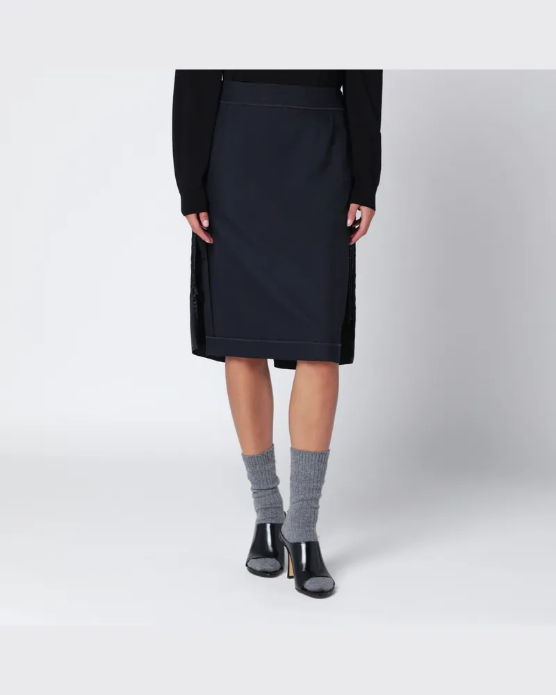Maison Margiela Blauer Rock mit seitlichen Satin-Einsätzen Blue