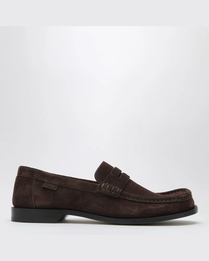 Loewe Campo Loafer aus braunem Velours-Kalbsleder Braun