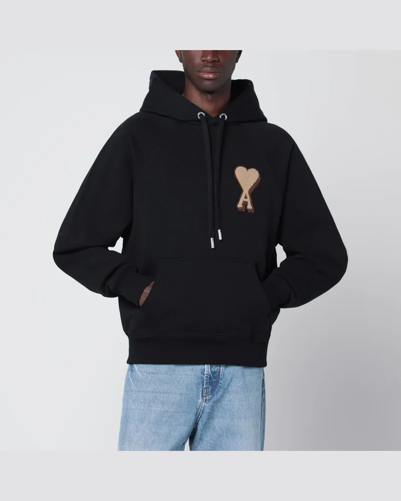 AMI Paris Schwarzes Ami De Coeur Hoodie Schwarz