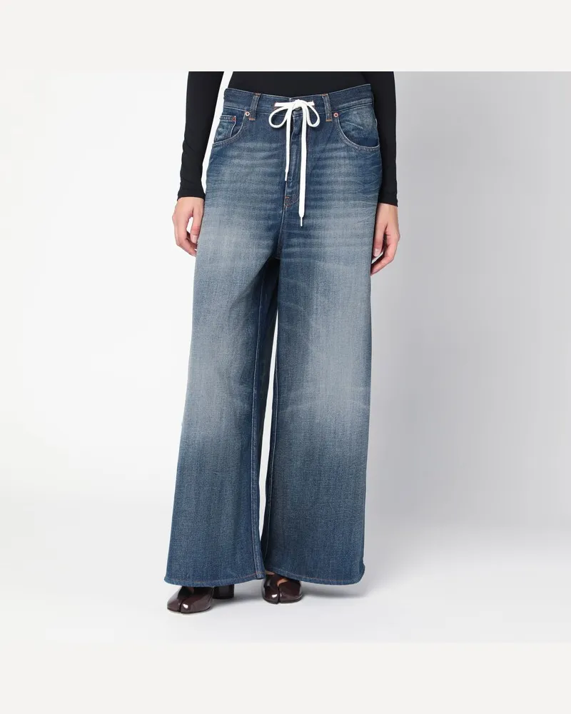 Maison Margiela Weit geschnittene, verwaschene blaue Jeans Blau