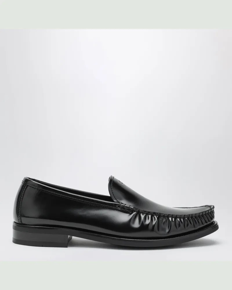 Prada Schwarze Loafer aus gebürstetem Leder Black