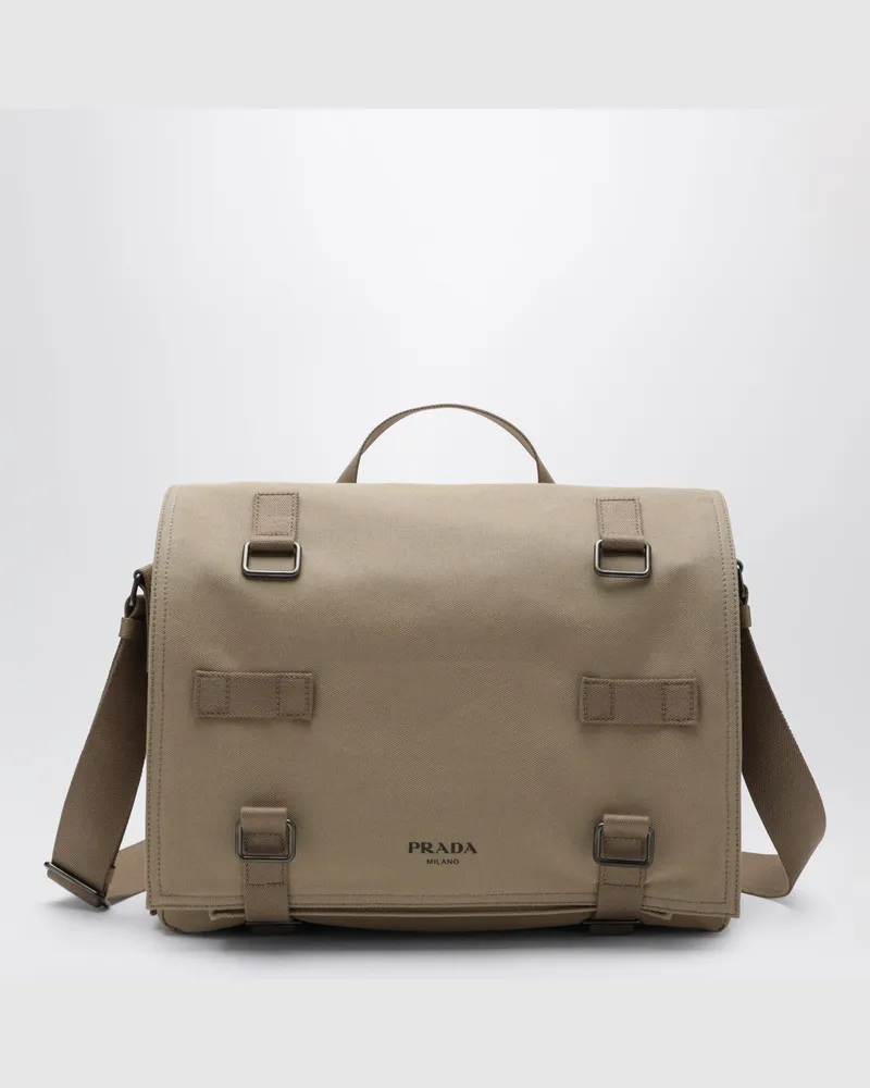Prada Umhängetasche aus Canvas in Wüstenfarbe Beige