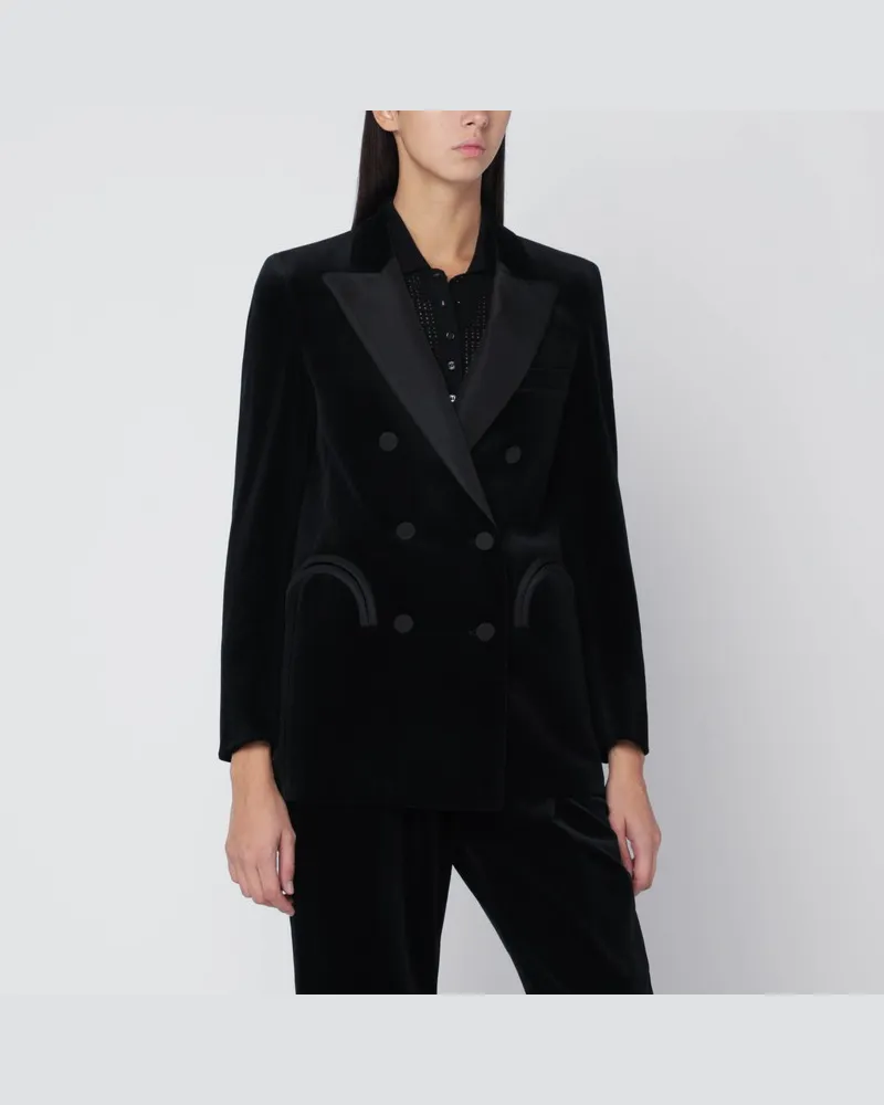 Blazé Milano Blazer Eifersucht aus schwarzem Samt Schwarz
