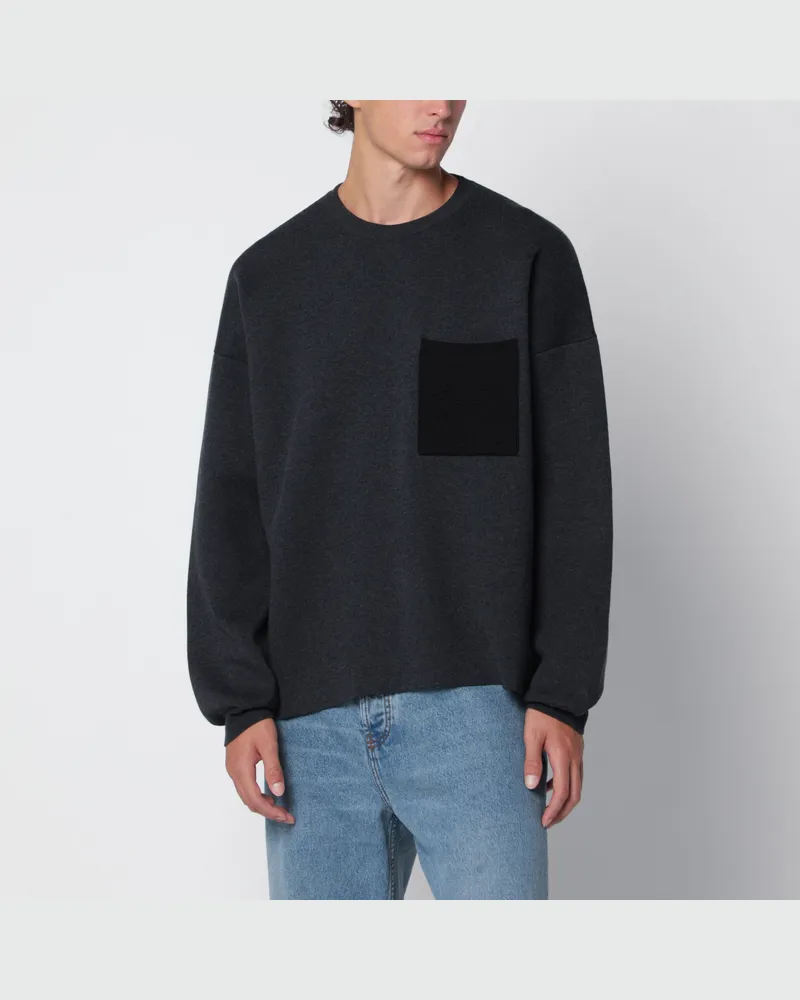 Loewe Anthrazitgrauer Pullover aus Baumwollmischung Grey