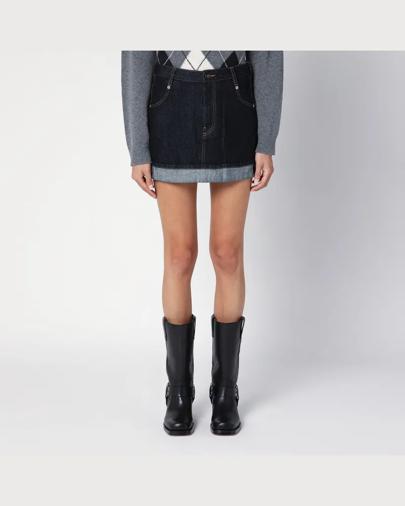 Semicouture Minirock Floriane aus dunklem Denim 