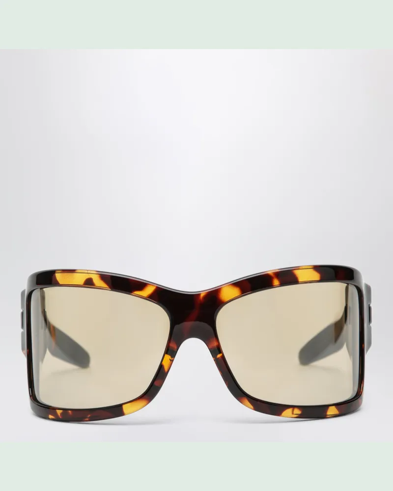 Bottega Veneta Intrecciato Wraparound Sonnenbrille in Havana Yellow
