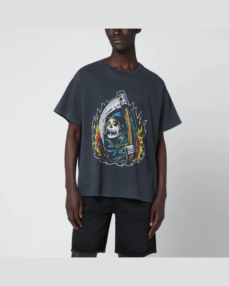 GALLERY DEPT. Schwarzes Big Reaper ATK T-Shirt mit Vintage-Effekt Schwarz