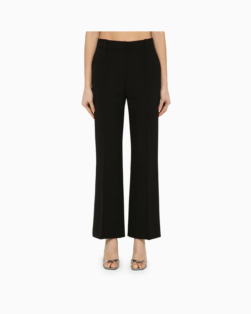 Victoria Beckham Klassische schwarze Hose aus Wollgemisch Schwarz