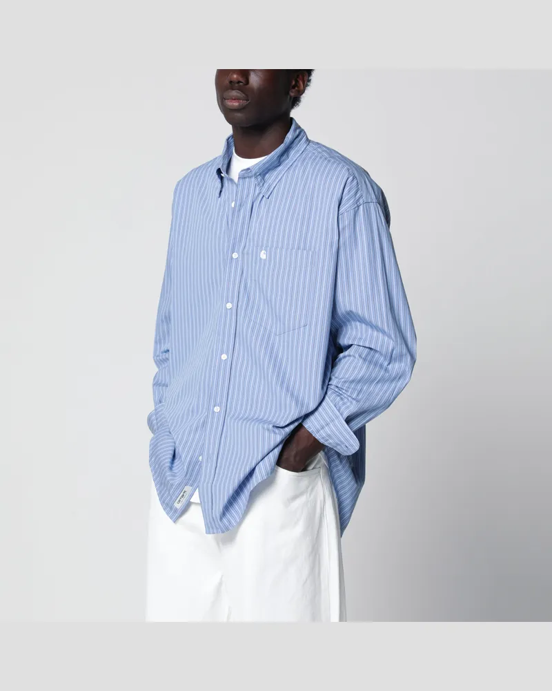 Carhartt WIP Langarmhemd Keene aus Baumwollpopeline in Blau Blue