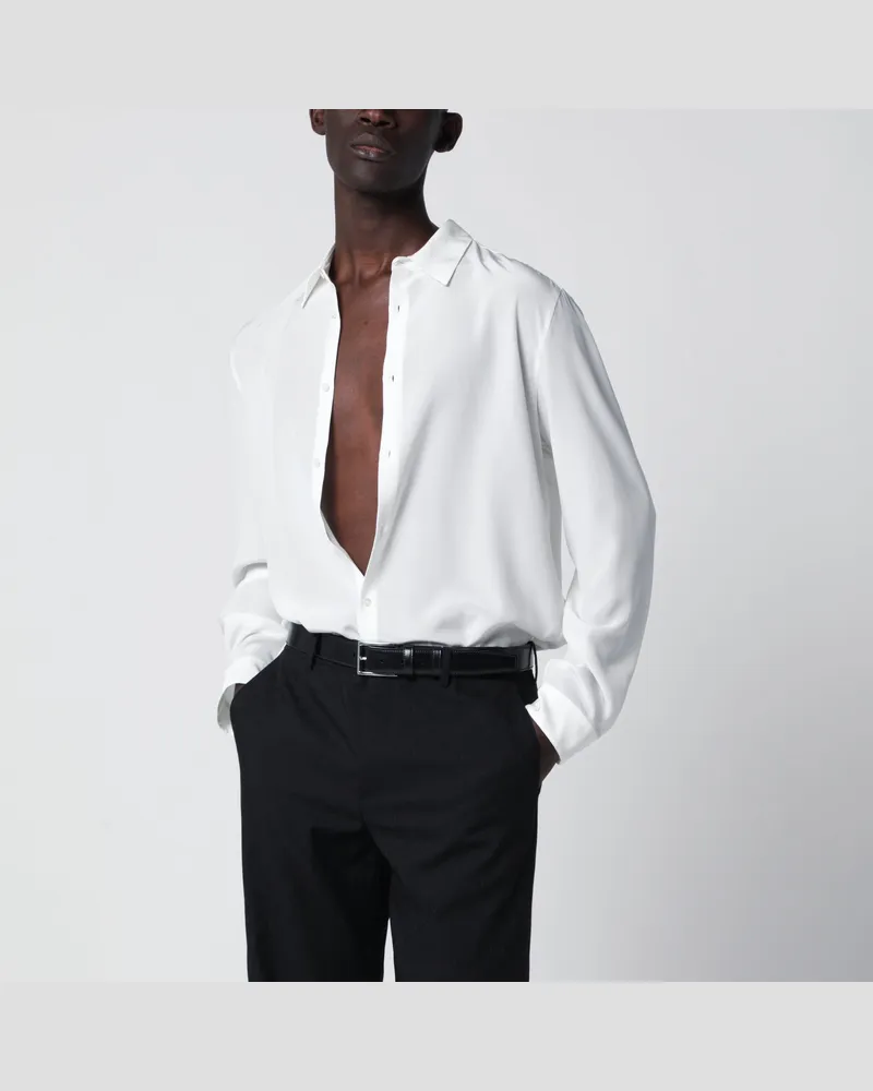 Gucci Weißes Hemd Aus Seiden-Crêpe-De-Chine White