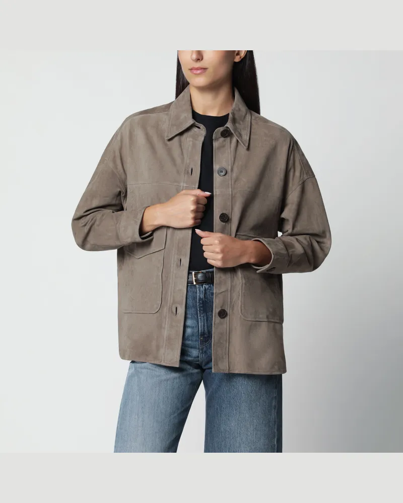 Arma Taupefarbene Kaylee Hemdjacke aus Wildleder Brown