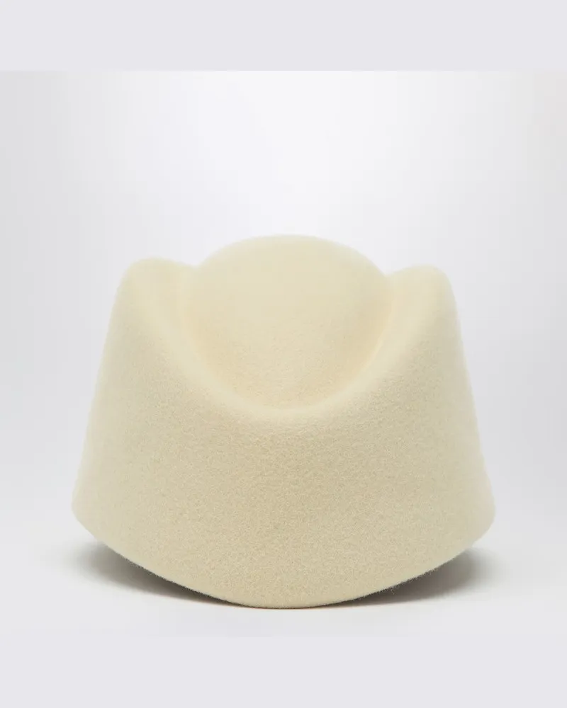 Valentino Garavani Vlogo Signature-Hut in Cremefarbe aus Wolle Beige