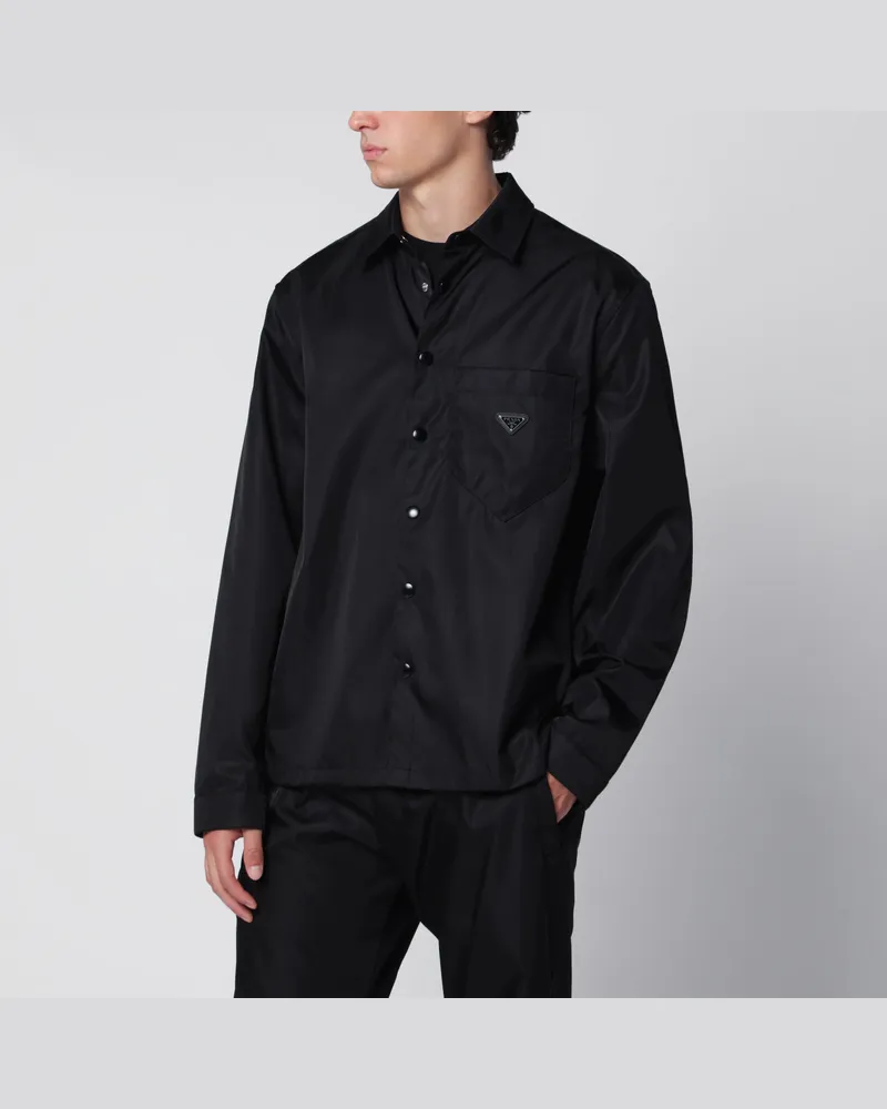 Prada Re-Nylon-Hemd in Schwarz Black