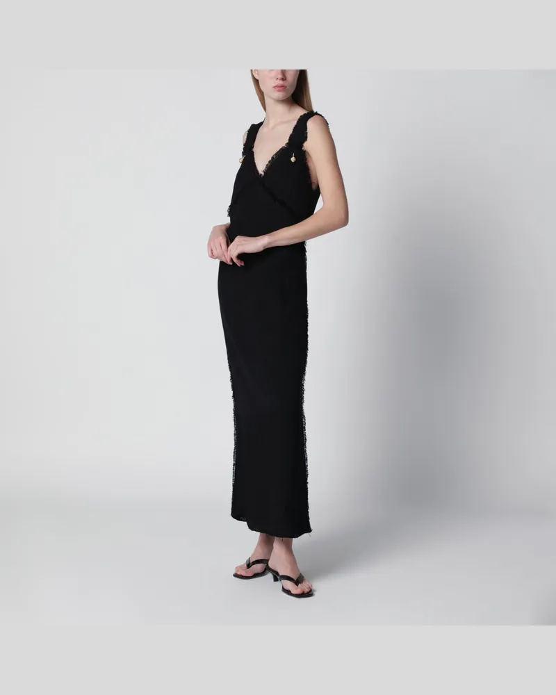 Totême Schwarzes Unterkleid aus strukturiertem Sablé Black