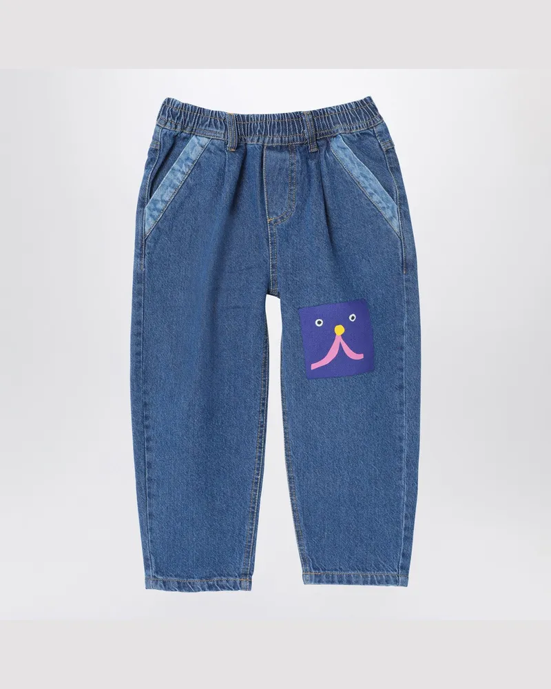 BOBO CHOSES Blaue Jeans Funny Face Blue