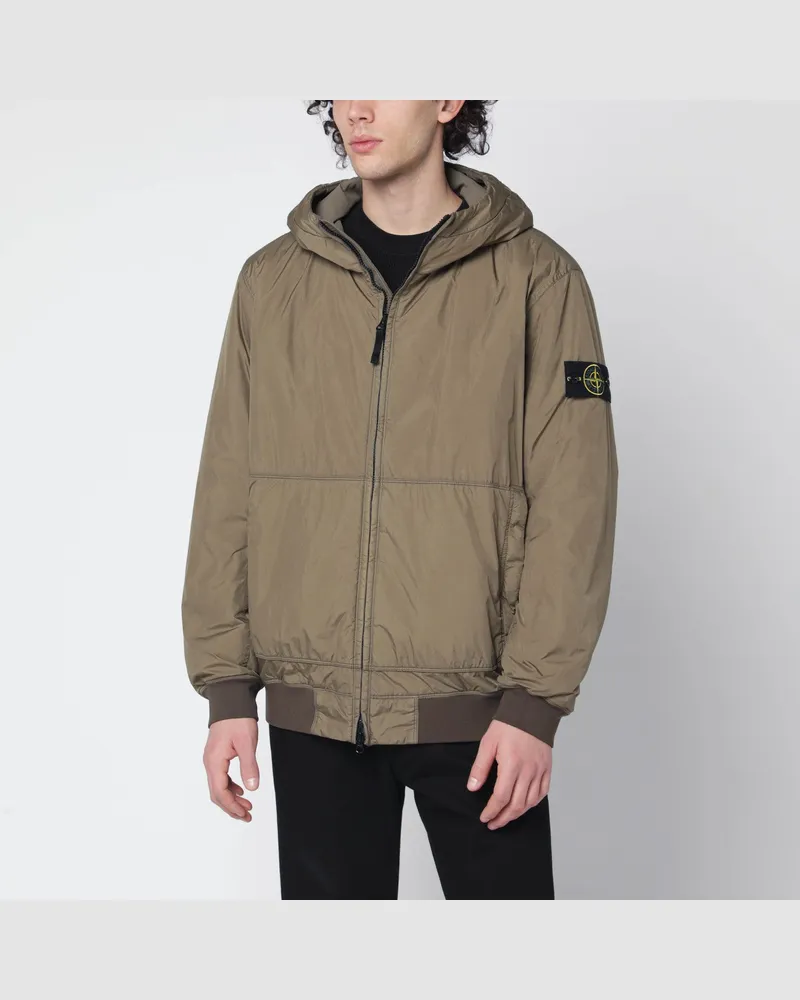 Stone Island Militärgrüne leichte Nylonjacke Green