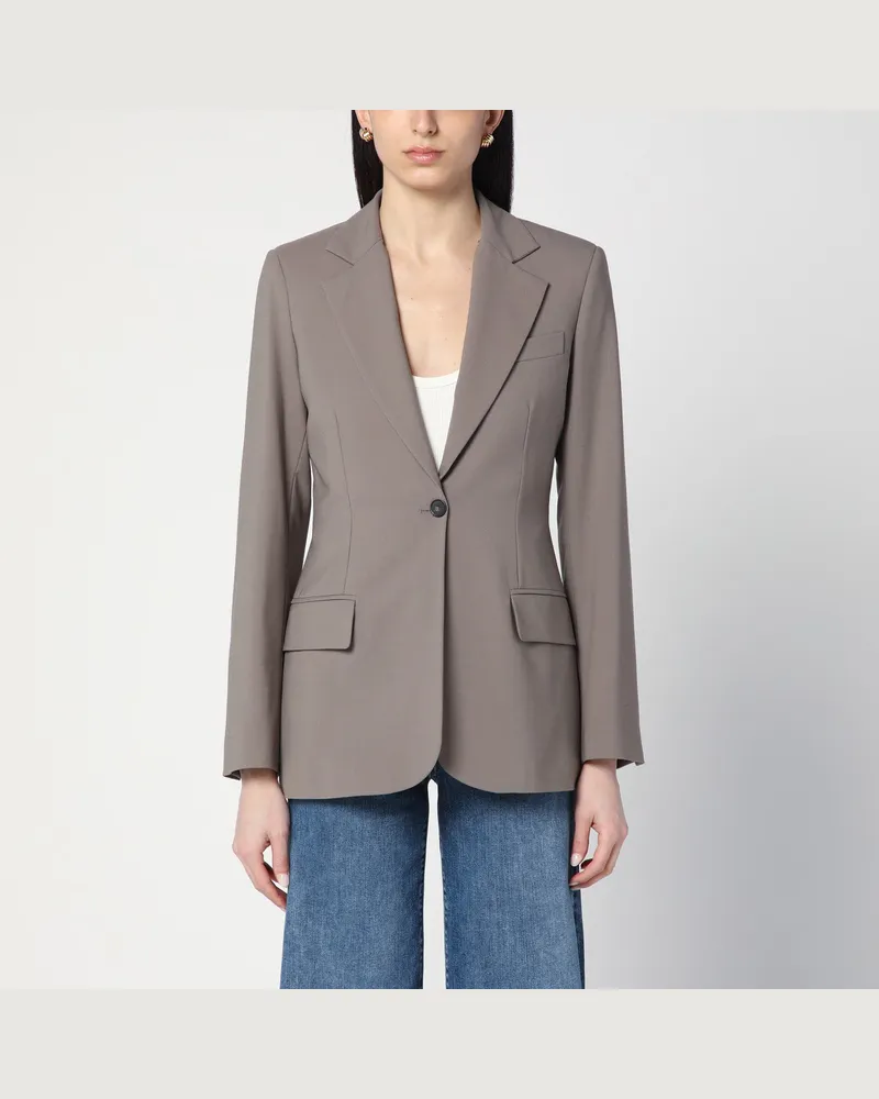 Erika Cavallini Einreihige Jacke in Taupe-Farbe 