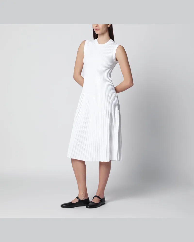 Max Mara Midi-Kleid aus weißem Crêpe-Viskose White