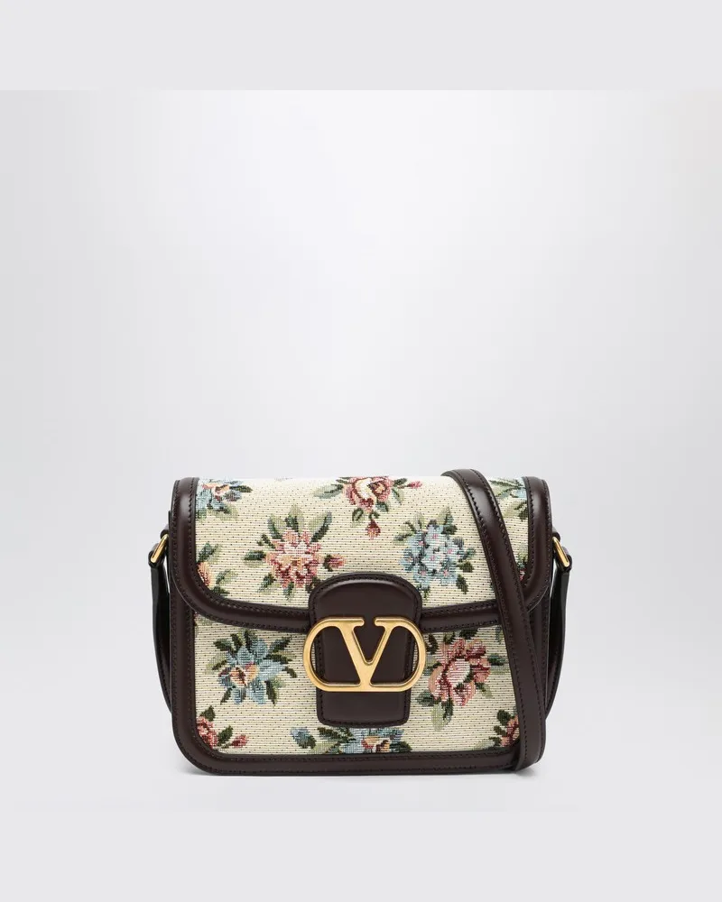 Valentino Garavani Kleine Tasche 9TO5 aus Jacquardstoff Papier Floral Mehrfarbig