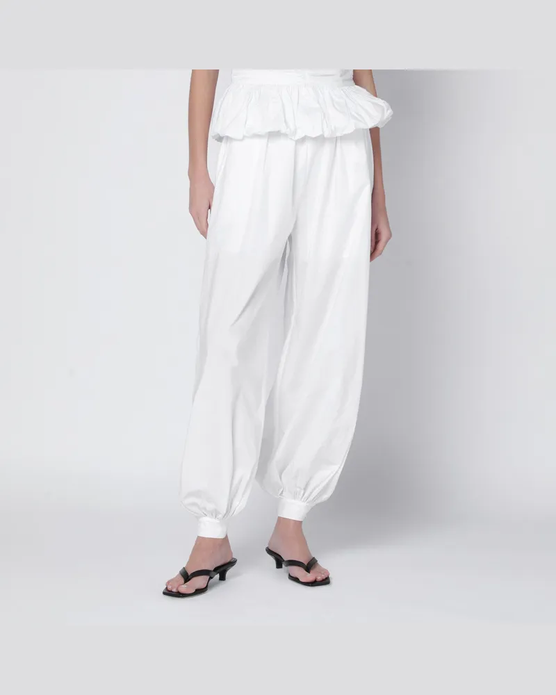 ROTATE Birger Christensen Hoch taillierte Nicola-Popelinehose White