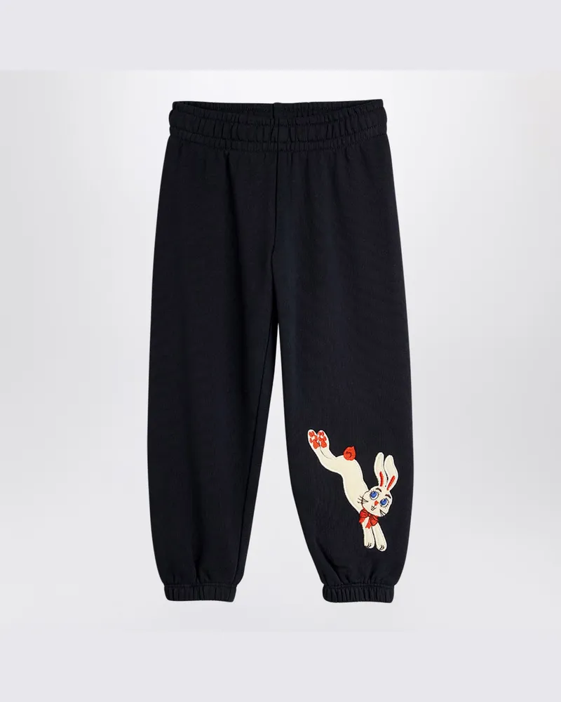 Mini Rodini Schwarze Jogginghose aus Bio-Baumwolle Black