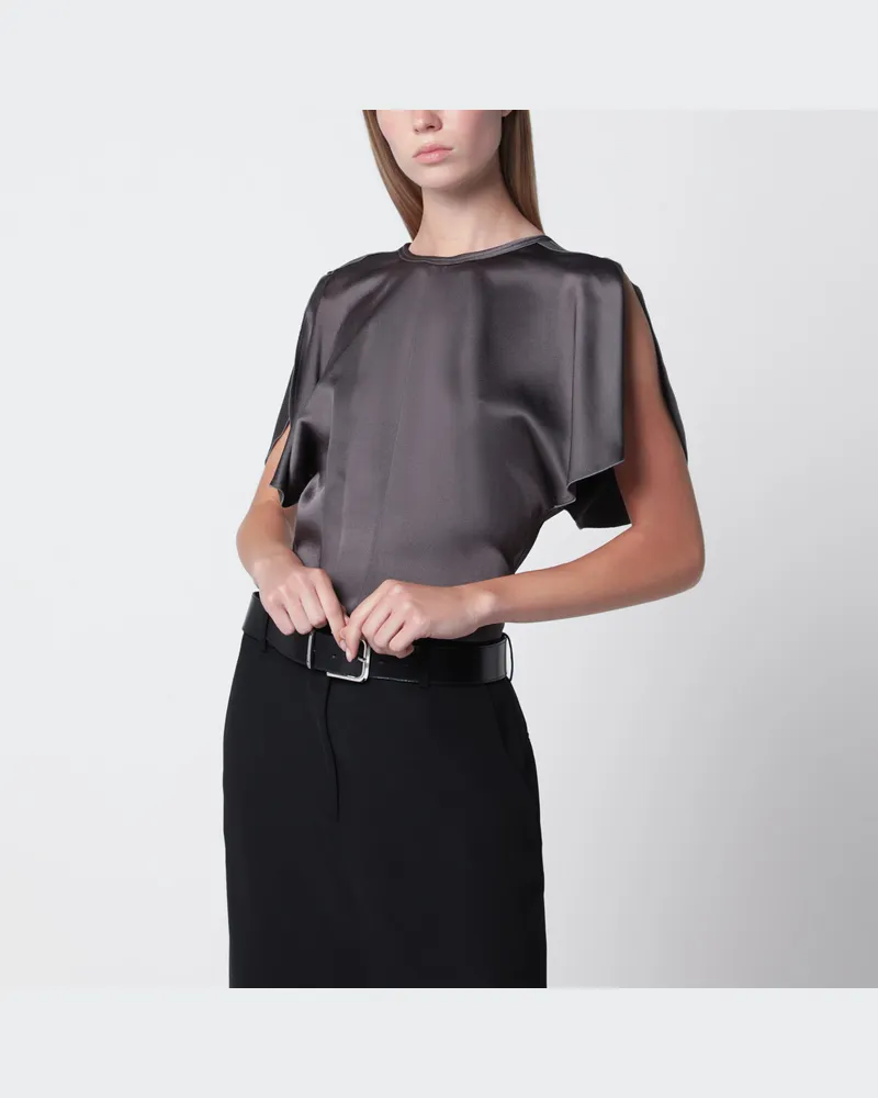 Victoria Beckham Top Bela aus Viskosesatin in Gold Brown