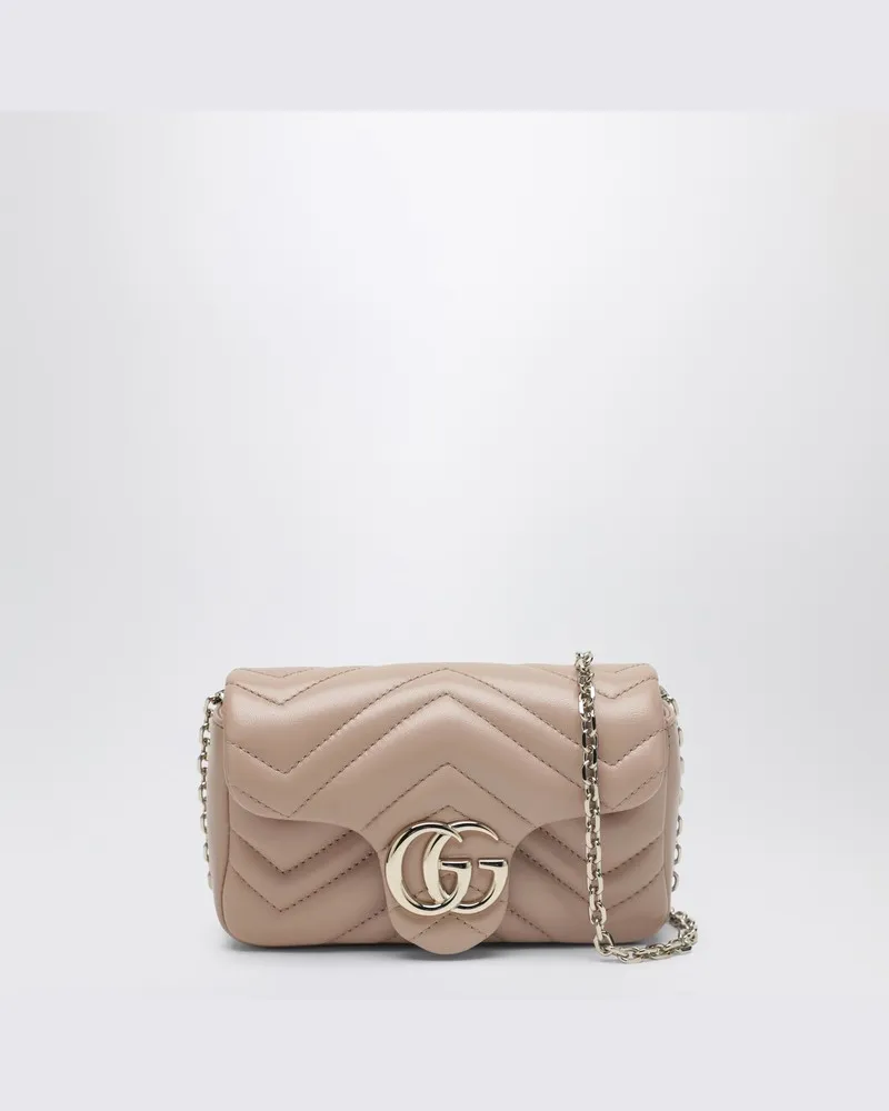 Gucci Mini-GG-Marmont-Schultertasche in Hellrosa Rosa