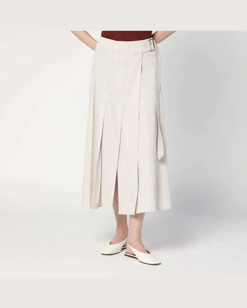 Department 5 Graumelierter Traxs-Rock aus Leinenmischung 