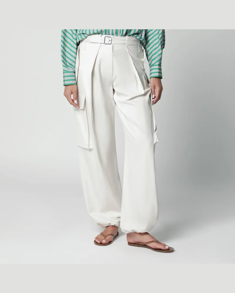Loewe Cargohose in Elfenbein aus Baumwolle und Seide White