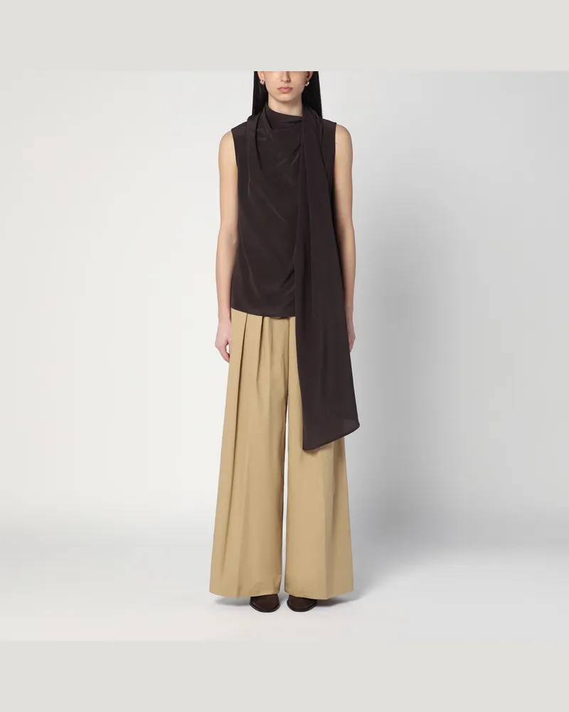 P.A.R.O.S.H. Braune Seidenbluse Brown