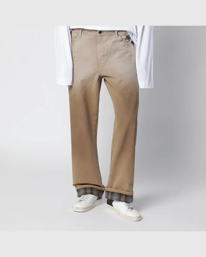 Golden Goose Painter-Hose aus Baumwolle mit Dégradé-Effekt Beige