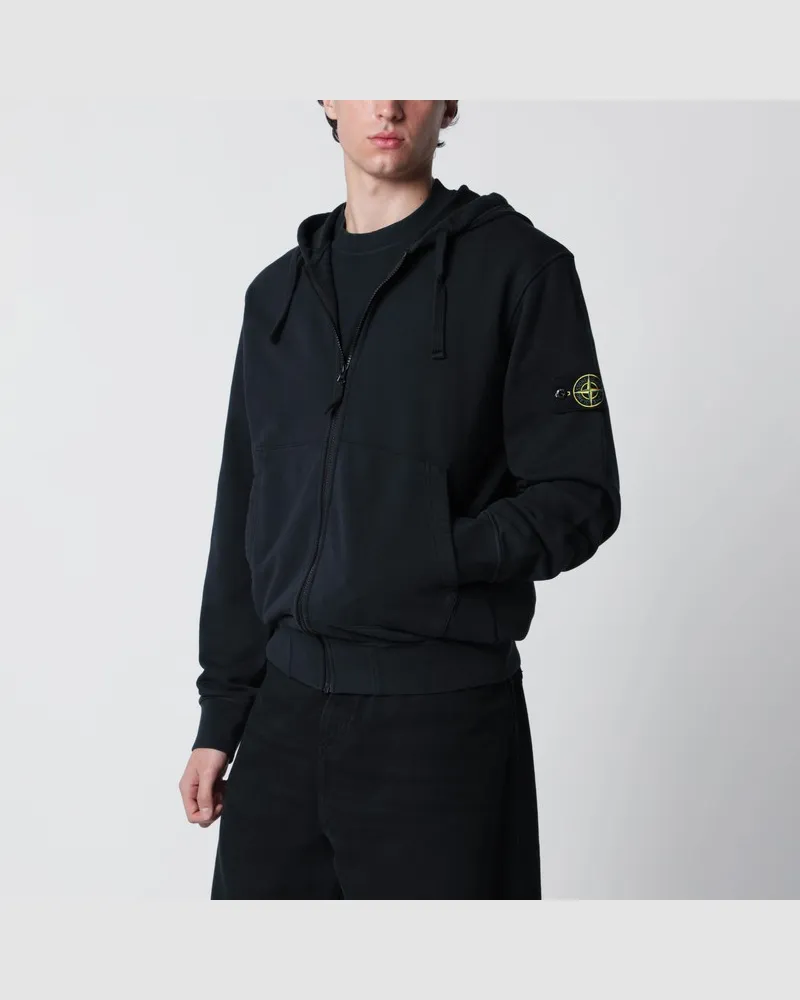 Stone Island Navyblaues Sweatshirt mit Reißverschluss und regulärer Passform Blau
