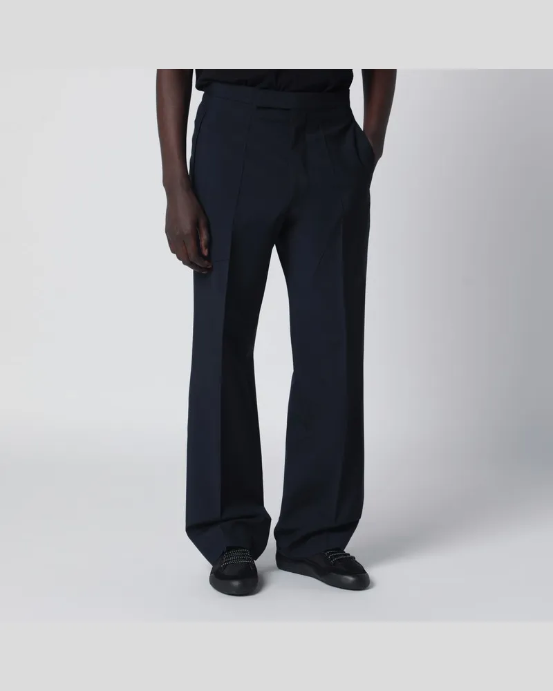 Prada Blaue Hose aus Wolle und Mohair Blau