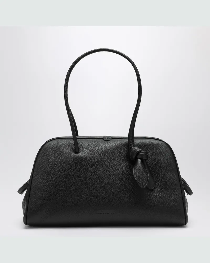 Jacquemus Schwarze Leder Turismo Tasche Black