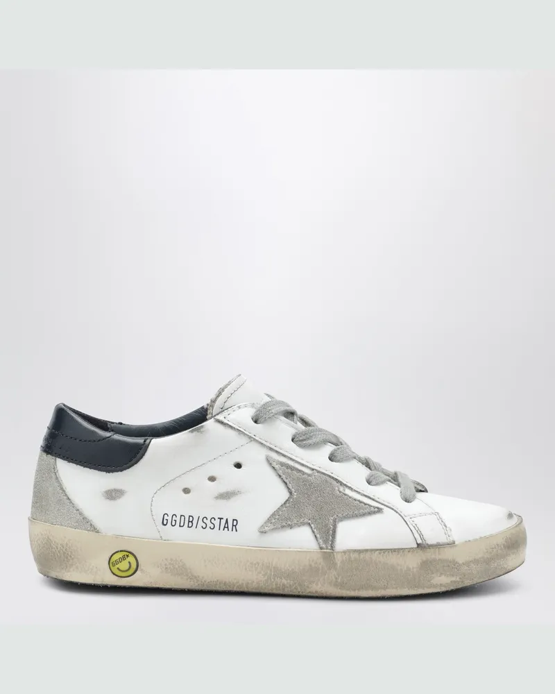 Golden Goose Super-Star Sneaker in Weiß/Marineblau 