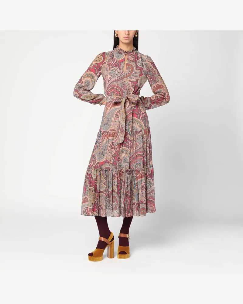 Etro Langes Kleid mit Paisley-Druck Mehrfarbig
