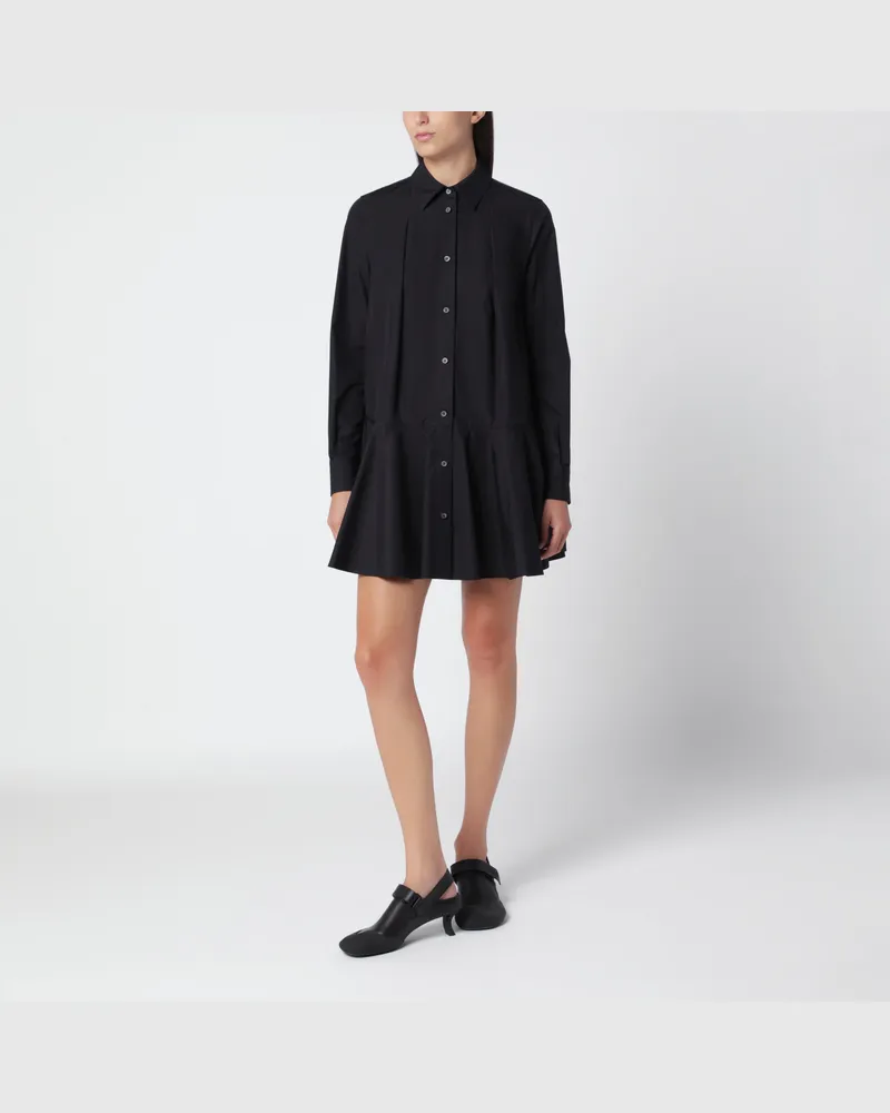 Loewe Kurzes schwarzes Baumwollkleid Black