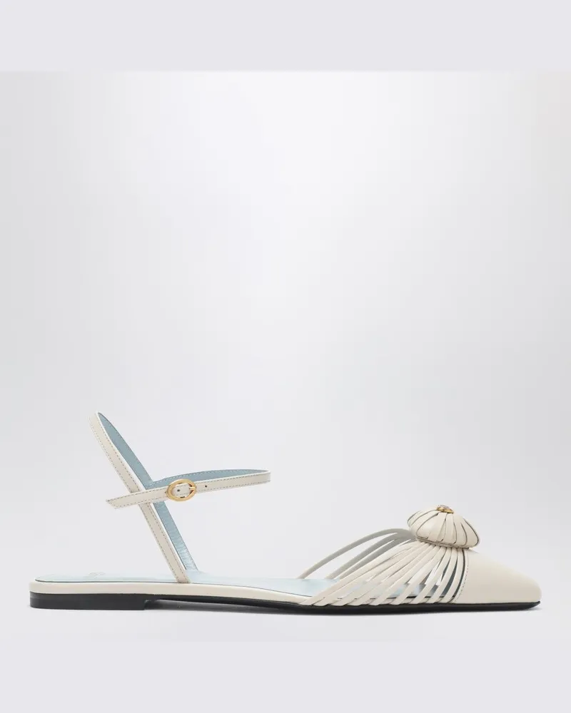 Valentino Garavani Coeur Royal Sandalen in Elfenbein Weiß