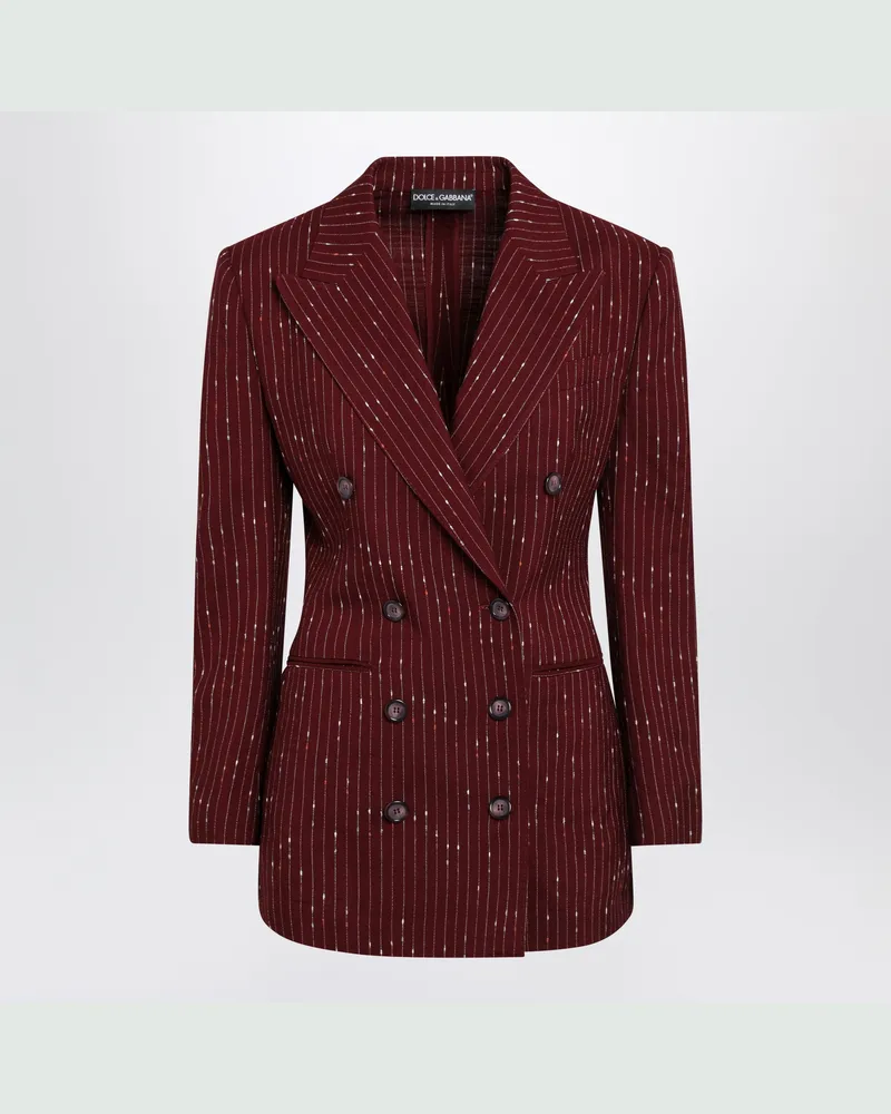 Dolce & Gabbana Doppelreihiger Taormina-Blazer im Nadelstreifen Red