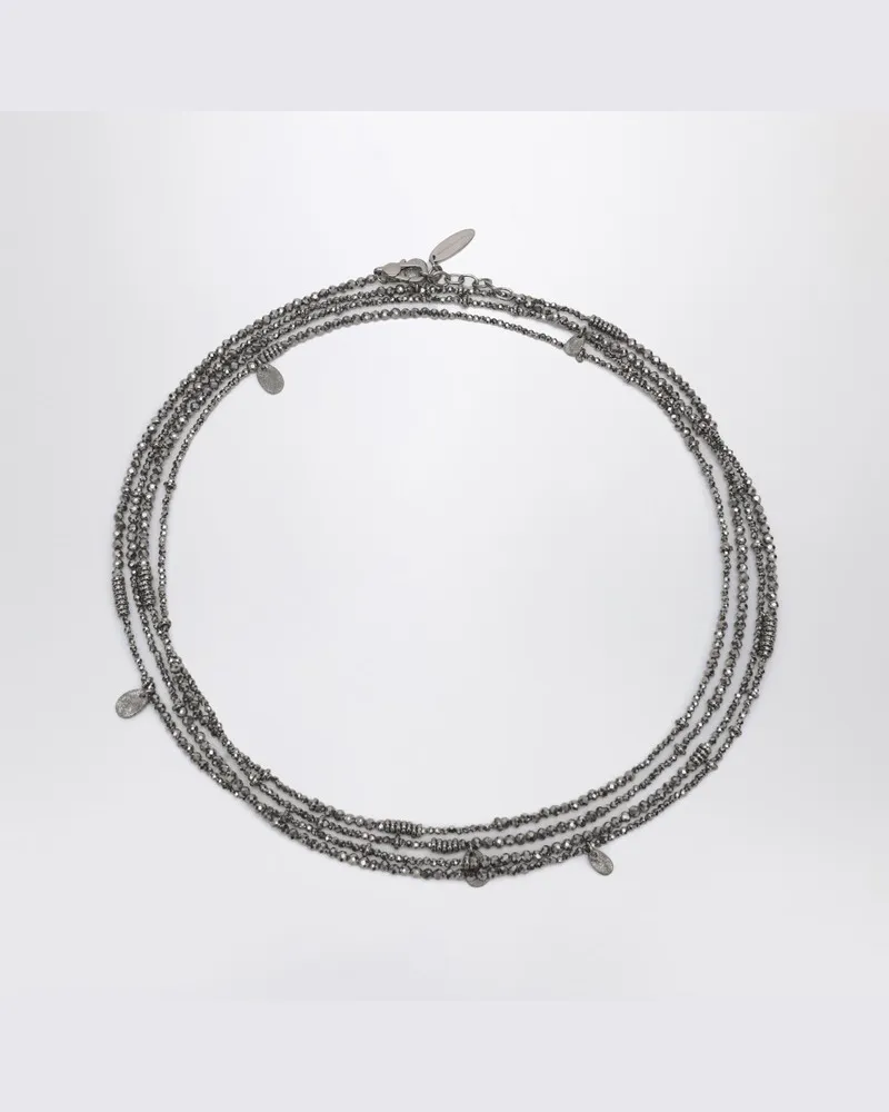 Brunello Cucinelli Armband aus Hämatit und Sterlingsilber Metallisch