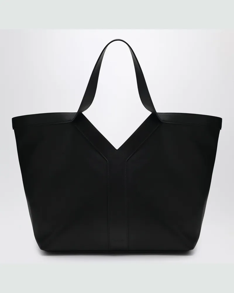 Saint Laurent Y Tote Bag aus schwarzem Leder Black
