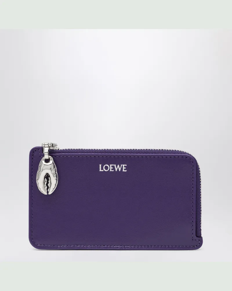 Loewe Lila Lammleder-Kartenhalter mit Krallenmuster Purple