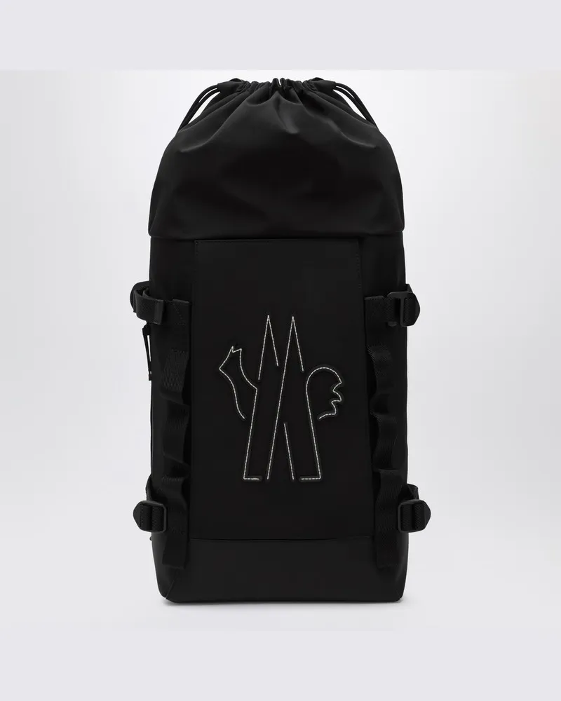 Moncler Schwarzer Nylon-Rucksack mit Logo Schwarz