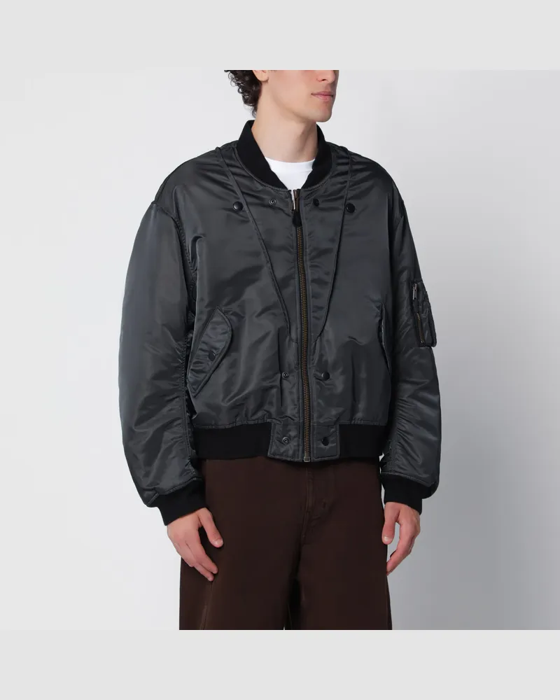 Maison Margiela Dunkelgrauer wendbarer Bomber aus Nylon Grey