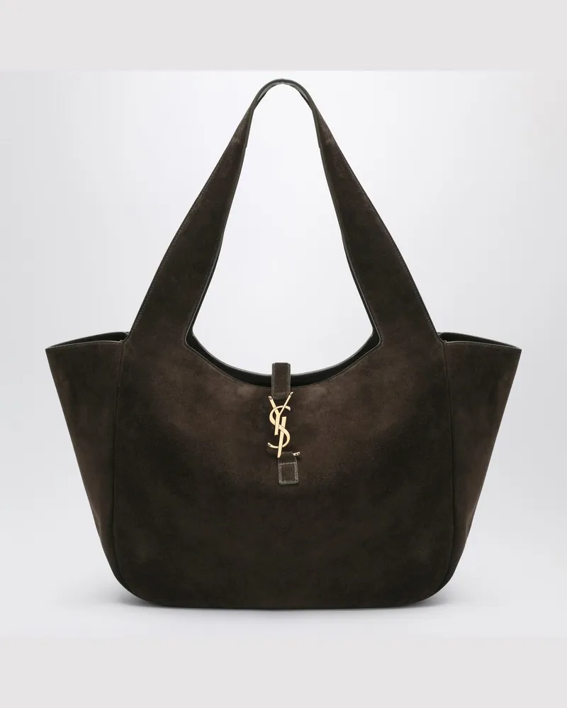 Saint Laurent Le 5 À 7 Bea-Tasche in Moosgrün aus Wildleder Blau