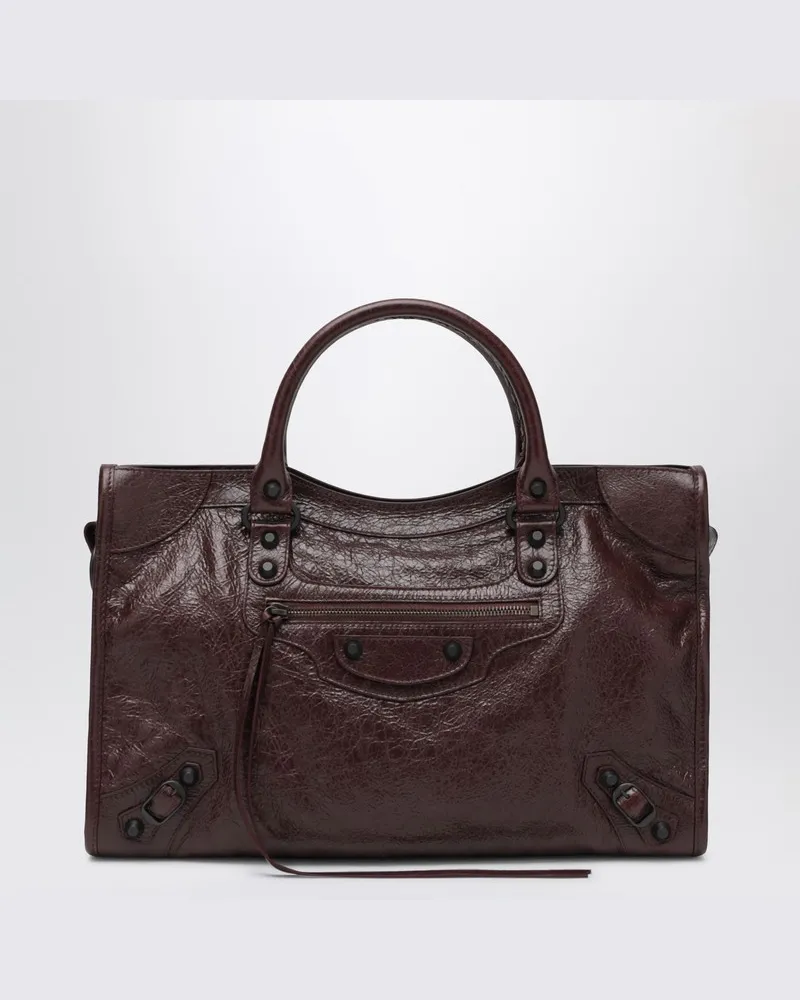 Balenciaga Le City mittelgroße Tragetasche in Burgunderrot Burgunderrot