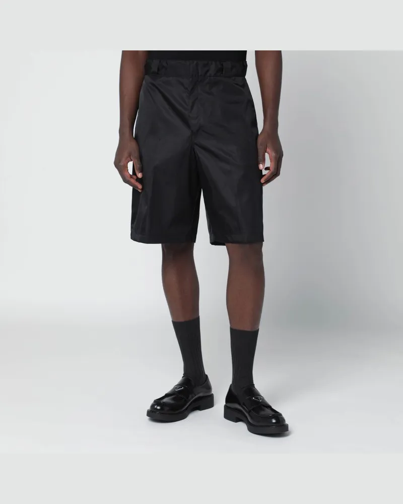 Prada Schwarze Bermuda Shorts aus Re-Nylon Schwarz